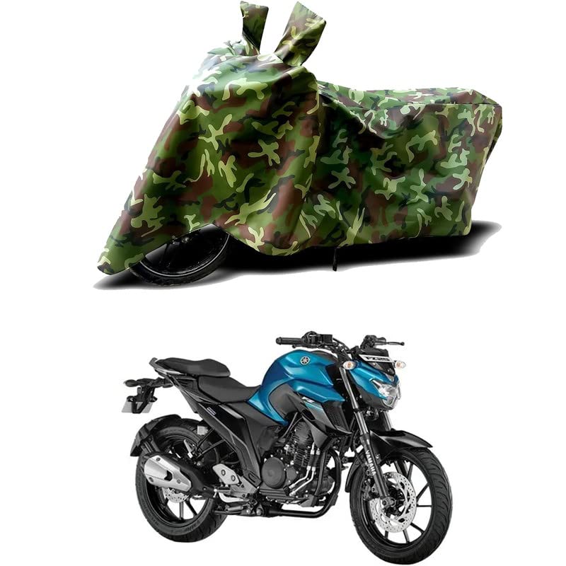 Image of 100% Water Resistant Full Bike Scooty Two Wheeler Body Cover Compatible for Yamaha FZS 25 /UV-Rays /Heat Protection /Birds Dropping /Scratchproof /Dust Proof /Waterproof /All Varients[Green MJ]