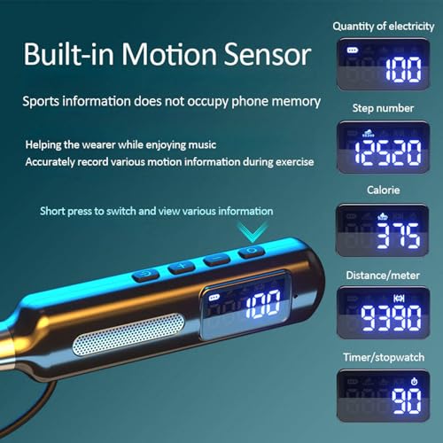 Image of iFAST Digital Display Motion Sensors (Step Counting; Stopwatch etc.) |Noise Reduction; Voice Assistance; Dual Pairing; Plug-in Cards Mode [ Black ]