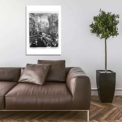 William Hogarth Gin Lane Giclée estampe extra large avec cadre mat premium - 5