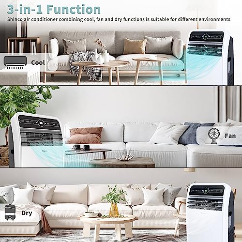 Image of Shinco 12,000 BTU Portable Air Conditioner, Portable AC Unit with Built-in Cool, Dehumidifier&Fan Modes for Room up to 400 sq.ft, Room Air Conditioner with Remote Control, 24 Hour Timer