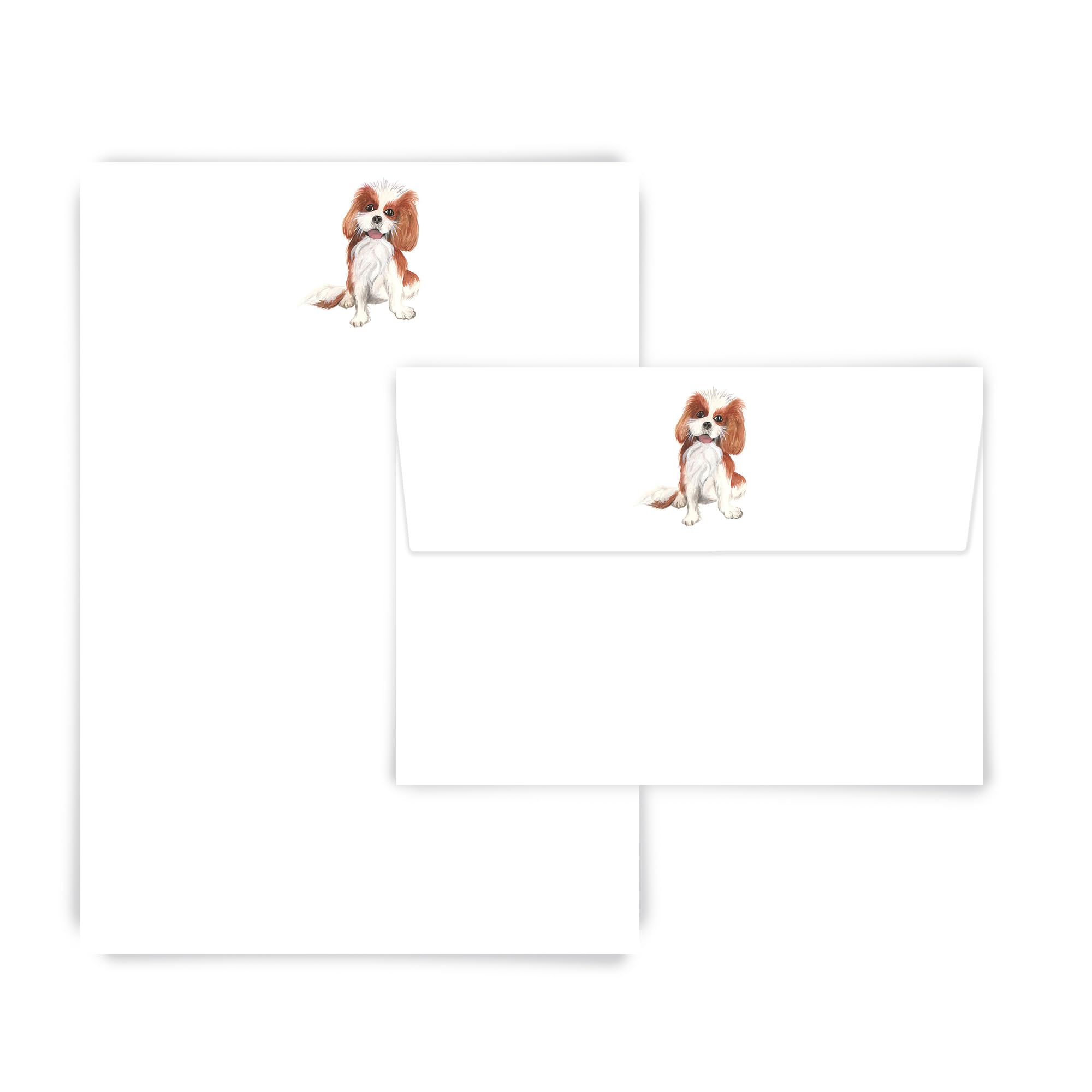 Me Loovely Cavalier King Charles Spaniel Writing Paper and Envelopes Set Stationery Letter Writing Supplies (Refill - 20 Letters with Envelopes)