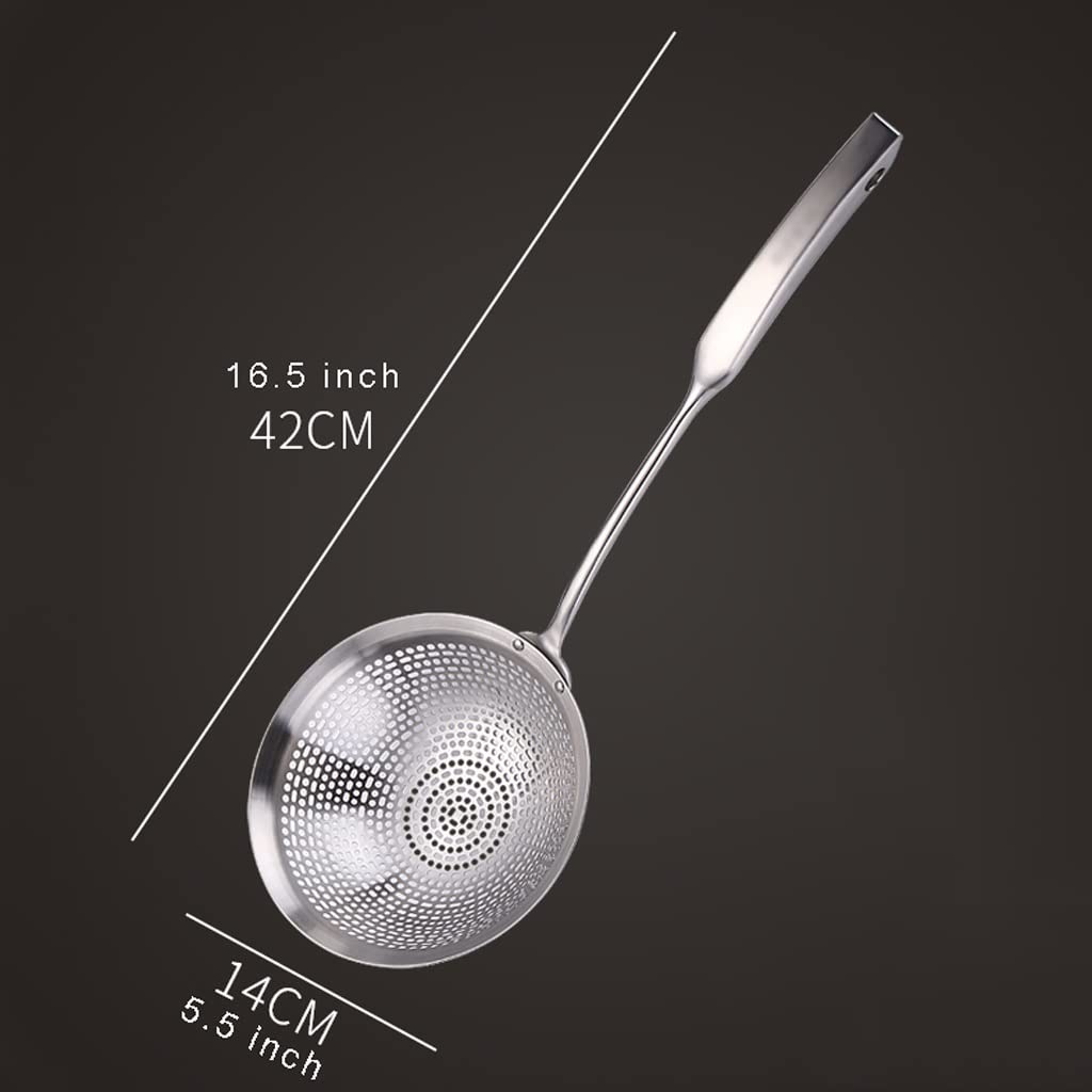 Schiumarola da Cucina Skimmer da cucina 304 Cucchiaio scanalato grande in acciaio inox Schiumarola e colino in acciaio inox Schiumarola multiuso for ristoranti da cucina Cucchiaio Colino ( Size : Smal