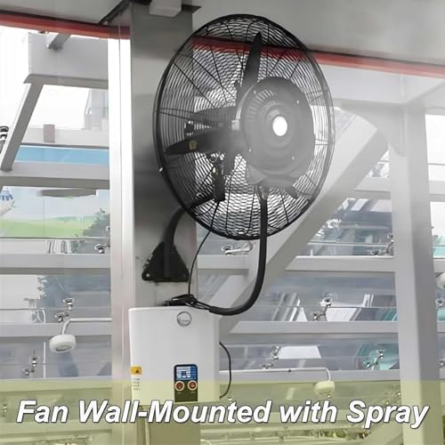 Outdoor Wall-Mounted Misting Fan with 15L Water Tank & Auto Fill – Perfect for Patios, Camping, Picnics, and Outdoor Activities (71cm/28in)