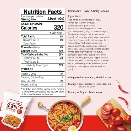 Yopokki Instant Tteokbokki Pack (Sweet Mild Spicy, Pack of 2) Korean Street food with sweet and moderately spicy sauce Topokki Rice Cake - Quick & Easy to Prepare - Thumbnail 2