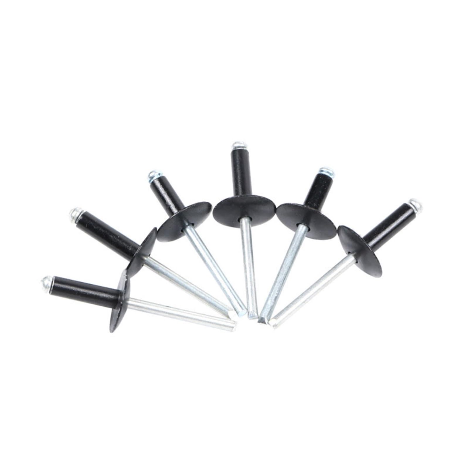 50 Stück Aluminium Stahl Großflanschkopf Schwarz Blindnieten 3,2/4 / 4,8 X 8 10 12 14 16 20 MM(50Pcs,4.8x16x16mm)