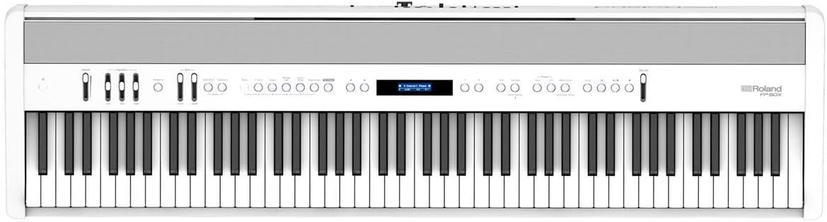 Roland FP-60X 88-Key SuperNATURAL Portable Digital Piano, White Bundle with Stand, Bench, Sustain Pedal, Studio Monitor Headphones