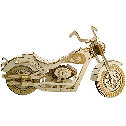 3D Mechanical Wooden Puzzle 3D Laser Cut Wood Kit Self Assembling Craft Set DIY Toy Best Birthday Gifts Brain Teaser Educational And Engineering Toy For Teens, Adults, Men & Women (Motorcycle)