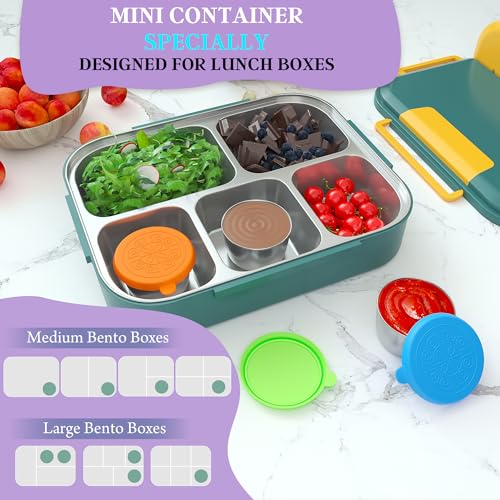Qukaka ZLX-SALAD DRESSING-6 PACK-MIX COLOR 6X1.6 Oz Salad Dressing Containers With Lids, Small Leakproof Reusable Stainless Steel Salad Dressing Container To Go For Lunch Boxes,Sauce Containers thumb #6