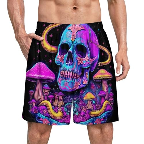 Lounge Pajama Bottoms for Men, Soft Comfy Pajama Short with Elastic Waistband Sleep Pjs Pants