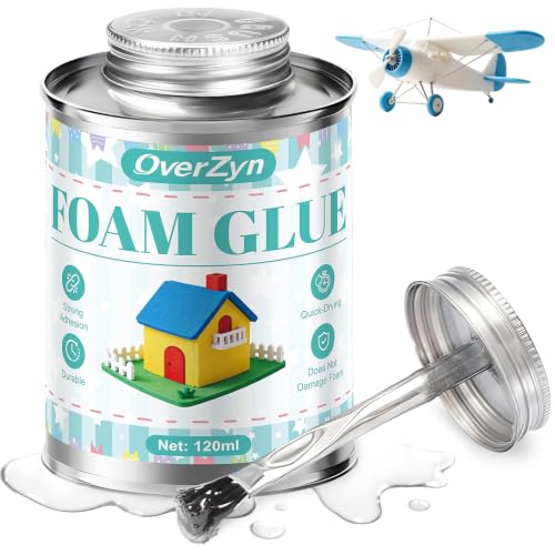 4.06 Oz Foam Tac Glue for Rc Planes with Brush Quick-Drying Waterproof