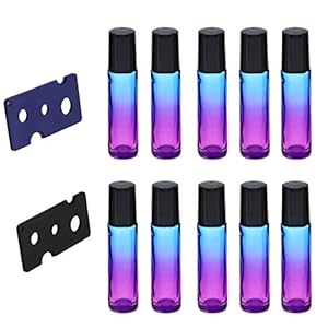 ROSENICE 10ML Botellas de Rodillo de Degradado de Bolas de Rodillo de Vidrio de 10 ml para Botellas de Perfume de…