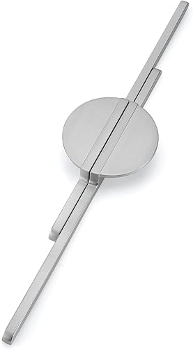 Haliwu Paquete de 2 tiradores de gabinete de níquel cepillado, tiradores de gabinete semicírculos, manijas y tiradores de puerta de gabinete de