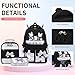 CYOQX Girls Backpack 3pcs School Back pack with Lunch Box Teen Girl Backpack Set Cute Kids School Bag Bookbag for Teen Girls (Black)