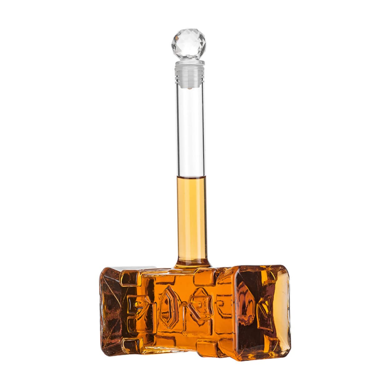 Dispensador de Vino Tapón Acrílico y Silicona Diseño Creativo de 400ml de Vidrio Borosilicato en Forma de Martillo y Almacenamiento Fácil para Bar