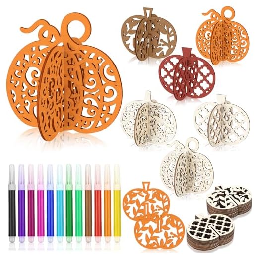 35+ Creative Fall Craft Ideas You’ll Love 2 MotiMind 60 Pcs Fall Crafts Set 48 Pcs Wooden Pumpkin to Paint Unfinished Wood Slices 3D Wooden Pumpkin Cutouts with 12 Colored Pens for Thanksgiving Crafts Autumn Harvest Tiered Tray Table Decor
