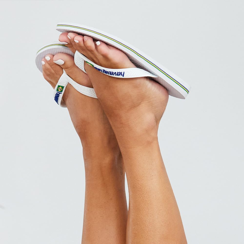 Havaianas Men's Brazil Logo Flip Flop Sandals, White, 13