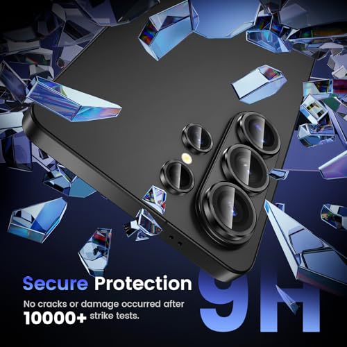 Image of Tensea (3+2 Pack Compatible with Samsung Galaxy S26 Ultra Camera Lens Protector, 9H Tempered Glass Camera Cover Screen Protector Metal Custom Ring Installation Tray