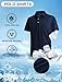 Esabel.C Golf Shirts for Men Dry Fit Performance Short Sleeve Print Moisture Wicking Collared Shirt, Black BlueSpot,L
