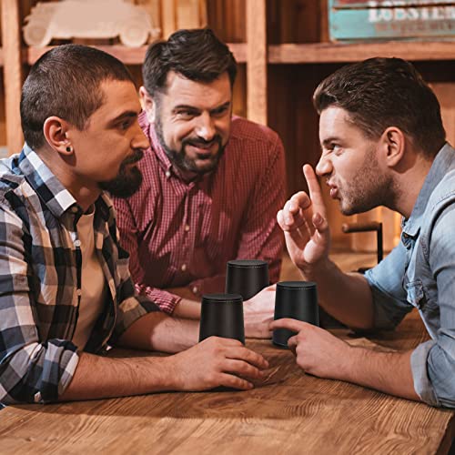 KINMVIP Würfelbecher Set + 25 Würfel + 1 Klapptablett Exklusive Aufbewahrungs- und Transportkoffer aus Kunstleder mit Magnetverschluss