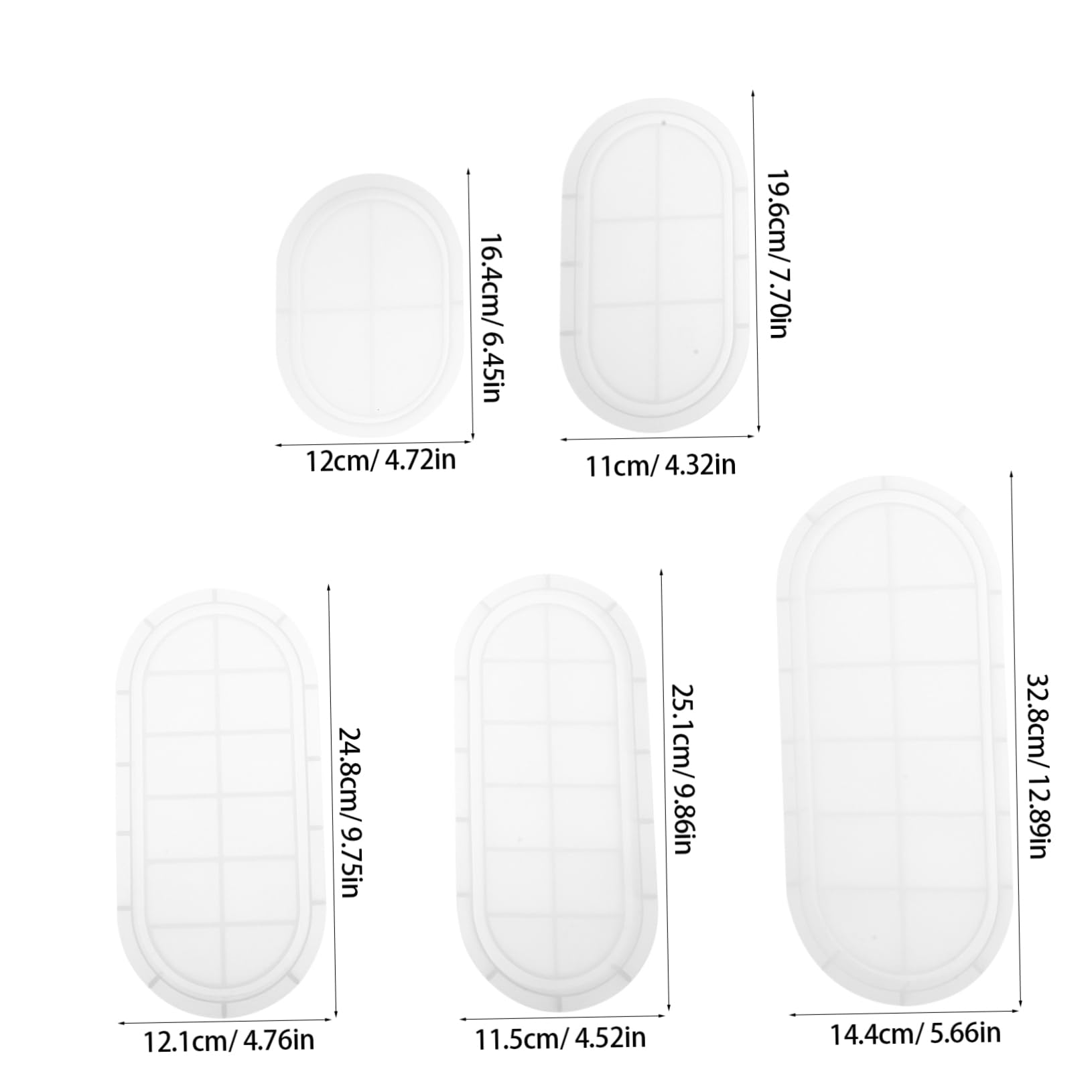 SHINEOFI 5stücke Ovale Silikonform für Epoxidharz Schmuckhalterform Ovale Tablettform Diy-schmuckform Gießform für Harz