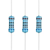 Vista 23 de 100 resistencias de 1 ohm 1/2 W (0.5 vatios) ±1% tolerancia de película metálica, resistencia fija de múltiples valores de resistencia opcional