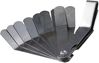 HOBBYIN Stainless Steel Feeler Gauge, 16 Blades 0.127-0.508mm/0.005~0.02inches Dual Marked Metric and Imperial Gap Measuring Tool, Measuring Gap Width/Thickness