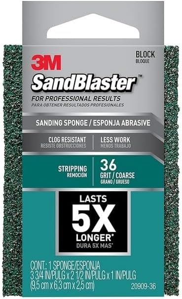 3M SandBlaster Paint Stripping Sanding Sponges, 36/Coarse Grit,