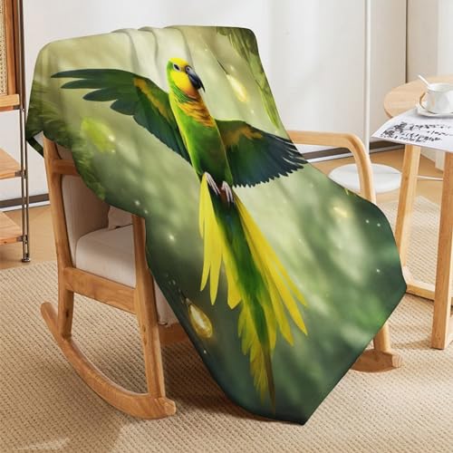 Couverture polaire oiseau en flannel aux finitions soignées