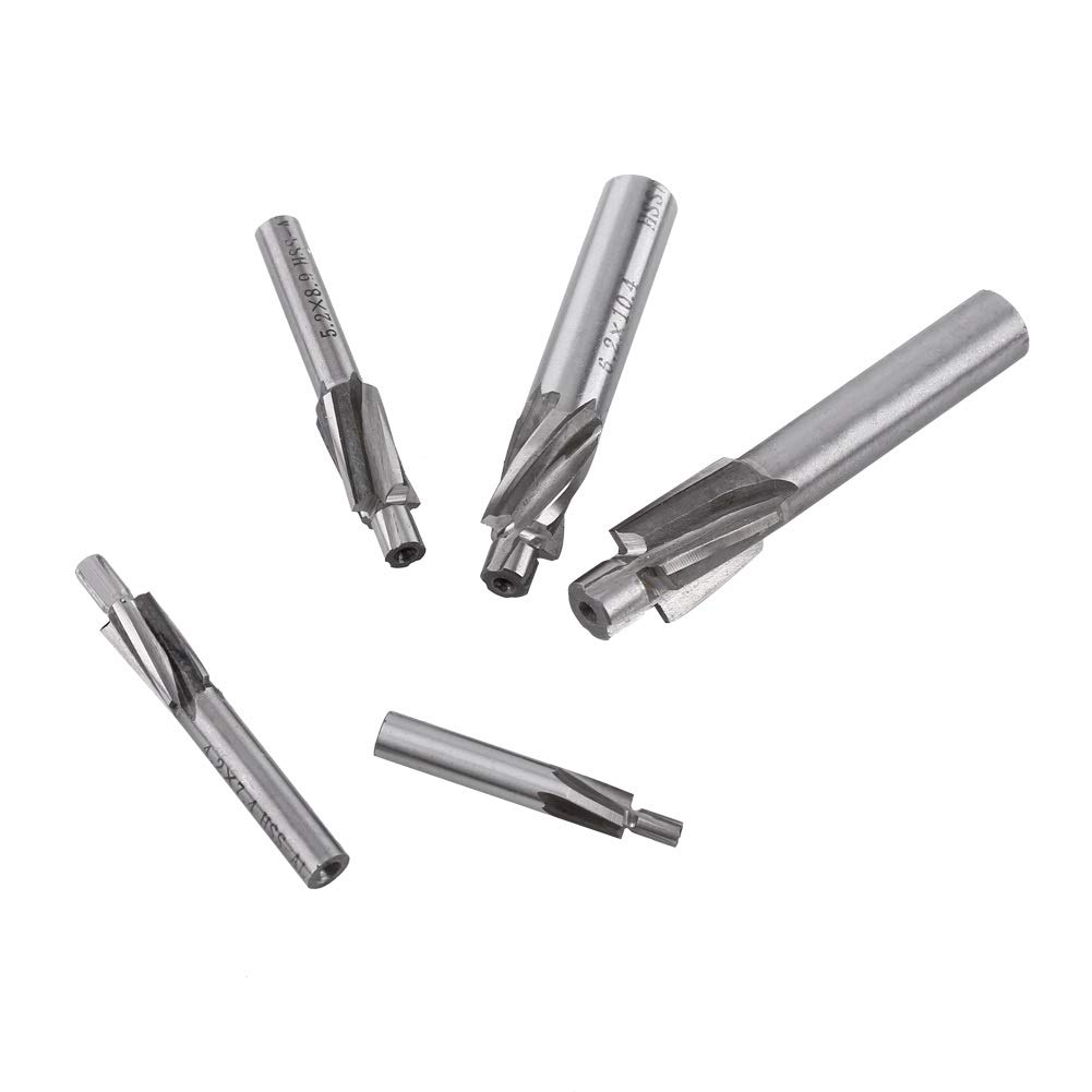 Jadeshay Fraise En Bout, Fraises à lamer M3 M4 M5 M6 M8 Fraises HSS pour l'usinage CNC de l'aluminium, du cuivre et de l'acier