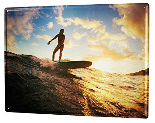 Vintage Cartel de chapa de metal Surf Wave Woman Theme Retro Wall Carteles de carteles de metal vintage Cover