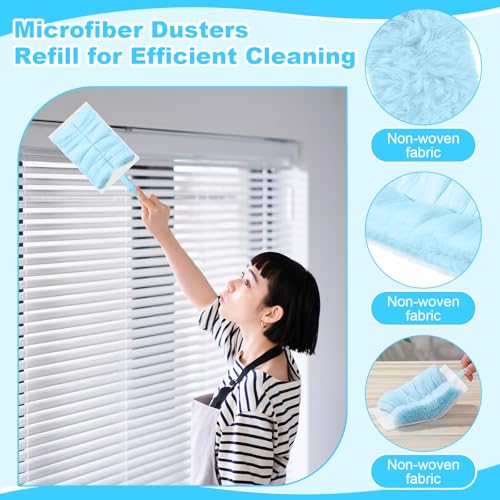 Image of Mimorou 50 Pcs Disposable Dusters Refills Bulk Heavy Duty 180 Multi Surface Replacement Dusters for Cleaning Ceiling Fan with Microfibers Unscented (Blue Color)