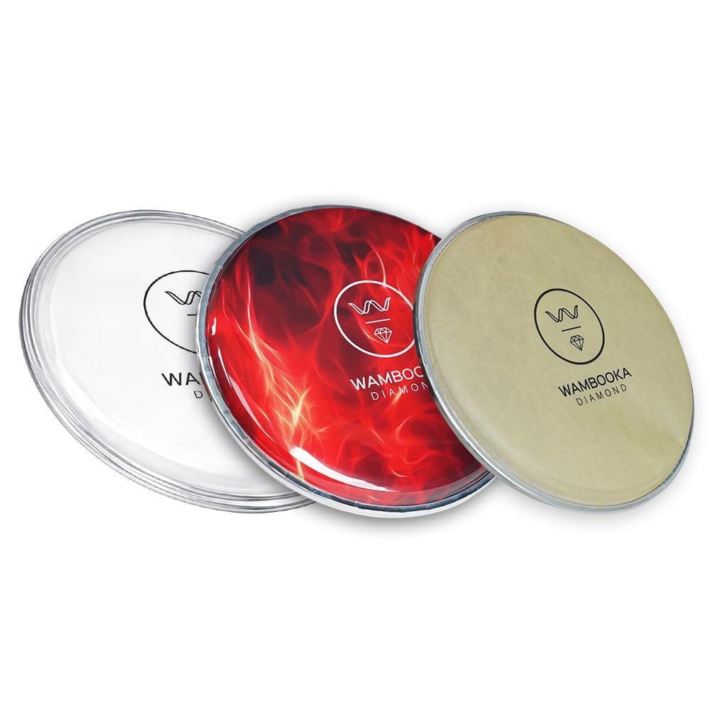 Diamond pelli di ricambio per Darbuka da 8.75" (22,5cm) Set | Pacco da 3 | Transparent, Red Lava, Fiber Skin