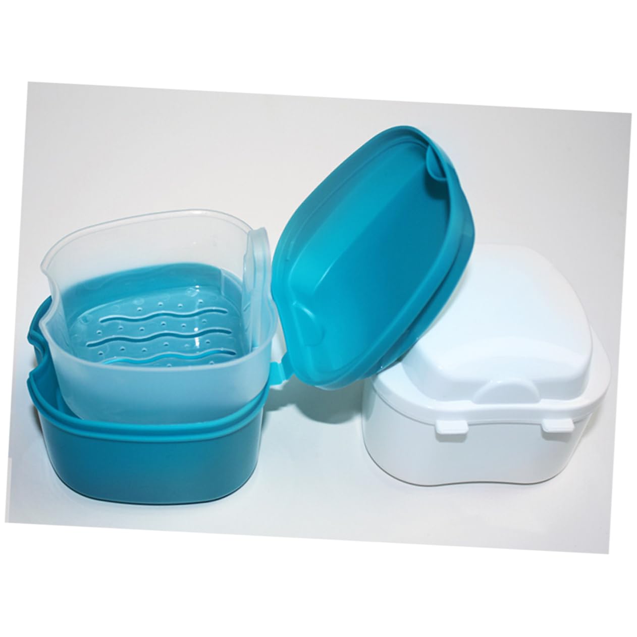 Storage Box Gum Case Tooth Collection Box White Box Lid Strainer for Easy Cleaning