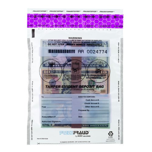 MMF Industries FREEZFraud Deposit Bag - 9" x 12" - Polyethylene - Clear, 100 Per Box (236210320)