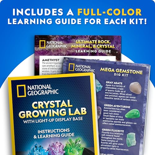 National Geographic Geology Bundle – Including Rock Collection Box for Kids, Crystal Growing Kit, and Gemstone Dig Kit, Real Gemstones and Crystals, Science Kit for Boys and Girls (Amazon Exclusive) - Image 6