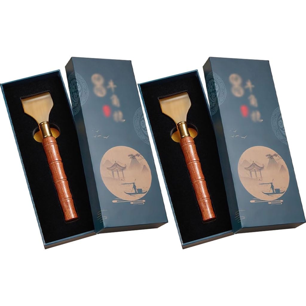 Rascador De Espalda Portátil Y Retráctil, Abrazaderas De Masaje De Cuerno Natural, Artefacto para La Picazón con Mango De Palisandro, Embalaje En Caja De Regalo(18-43.5cm*2)