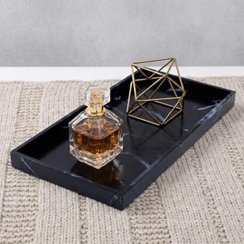 2 Stück Badezimmer Tablett, Badezimmertablett aus Silikon, Kleines Marmortablet, für Seife, Küchenspüle, Badezimmer (Schwarzer Marmor)