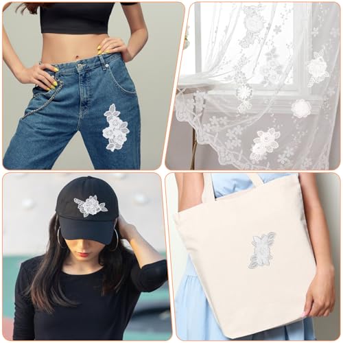 Lloussak 599326_1_HJFHVC6U 15 Pcs Flower Embroidery Patch, Lace Appliqué Diy Craft Patches For Decoration, Flower Lace Appliques Patches Sew thumb #4