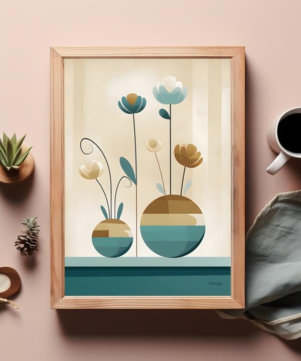 Affiche pot de fleur minimaliste beige de qualité premium sur papier écoresponsable - 7