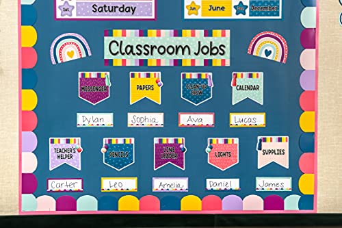 Borde troquelado festoneado Oh Happy Day, cinta decorativa de 35 pies para murales escolares 5