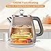 Retro Electric Kettle 1.8L, All Stainless Steel Hot Water Electric Kettle for Boiling Water, BPA Free Tea Kettle, 1350W Fast Boil, Auto Shut Off & Boil-Dry Protection