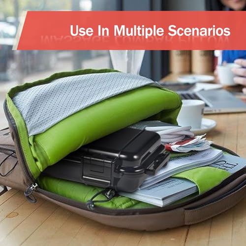 Image of Dry Storage Box, Shockproof Waterproof Box with 2 U‑Shape Buckle, Plastic Storage Container for Cameras, Phones, Camping, Fishing, Hiking(Large-Black)