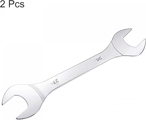 Vista 34 de uxcell Thin Open End Wrench, 12mm x 14mm Metric Mirror-Chrome Plated High Carbon Steel, for Household Maintenance and General Repairs, 2 Pcs