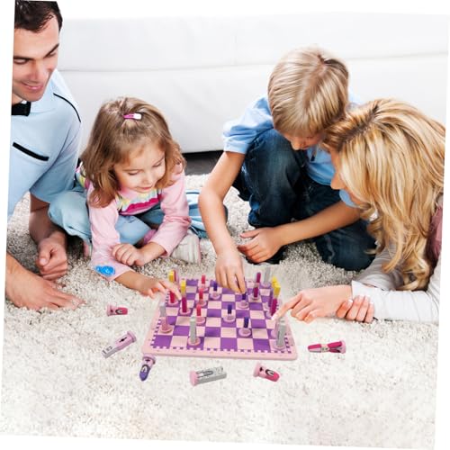 Jeu d'échecs éducatif en bois pourpre YARNOW avec échiquier pliable