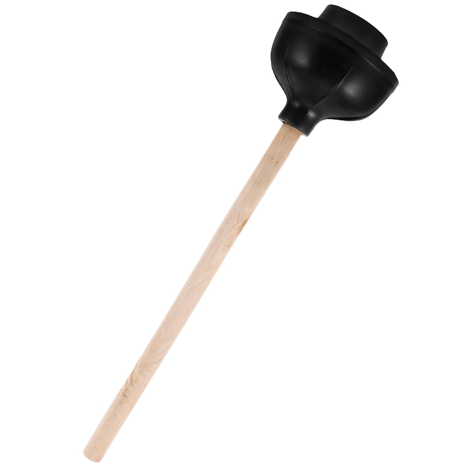 HIAKDOFT Strong Suction Toilet Plunger with Wooden Handle Heavy Duty Bathroom Drain Unblocker for Toilets Sinks and Shower Drains Natural Rubber Cup Easy Grip for Home Office and Hotel Use