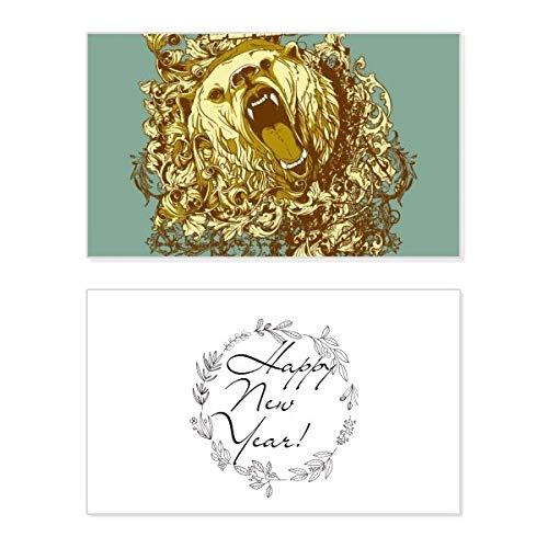 Tarjeta de año nuevo de oso amarillo con diseño Graffiti Street