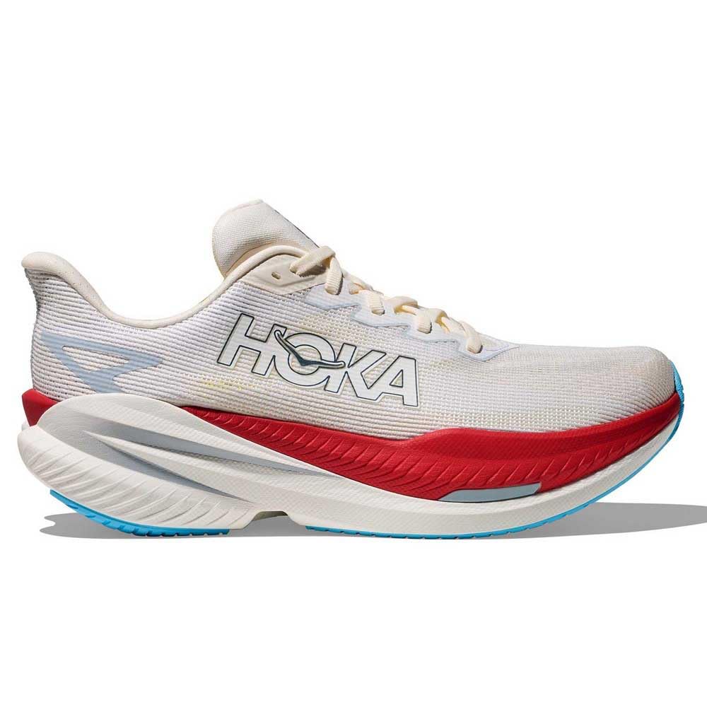 HOKA Men's Mach X 3 Road Running Shoes in White/Alabaster, Size 8.5