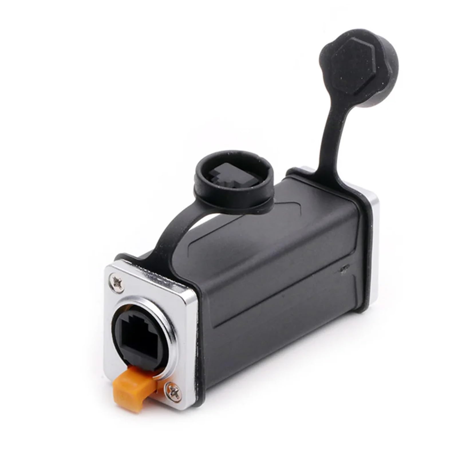 Złącze RJ45 Złącze żeńskie Ethernet Gniazda do montażu na panelu proste 1 szt. (1 x Metal-90mm-01)