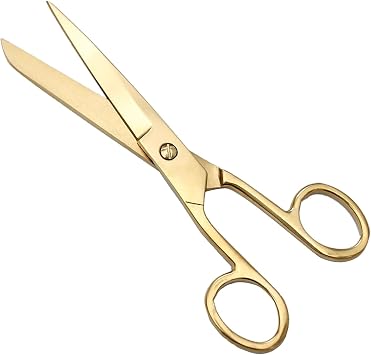 NatSumeBasics 7" Gold Craft Scissors, Sharp Stainless Steel Professional Tailor Shears for Cutting Fabric Leather Sewing & DIY Crafts