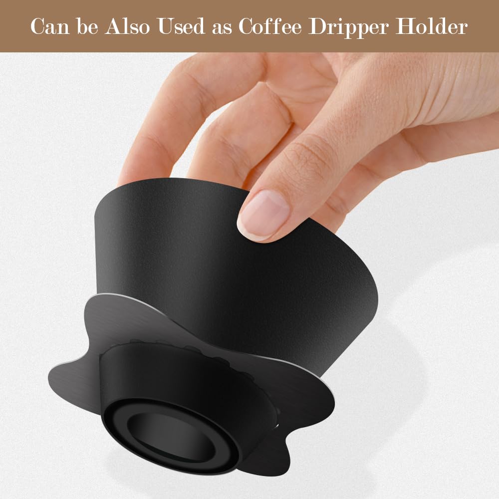 CAFEMASY Tropfhilfe-Werkzeug zum Übergießen von Kaffee, klarer Wasserdurchflusskontrolle, Schale mit Metallhalter, kompatibel mit V60 & Orea Kaffee-Tropfer
